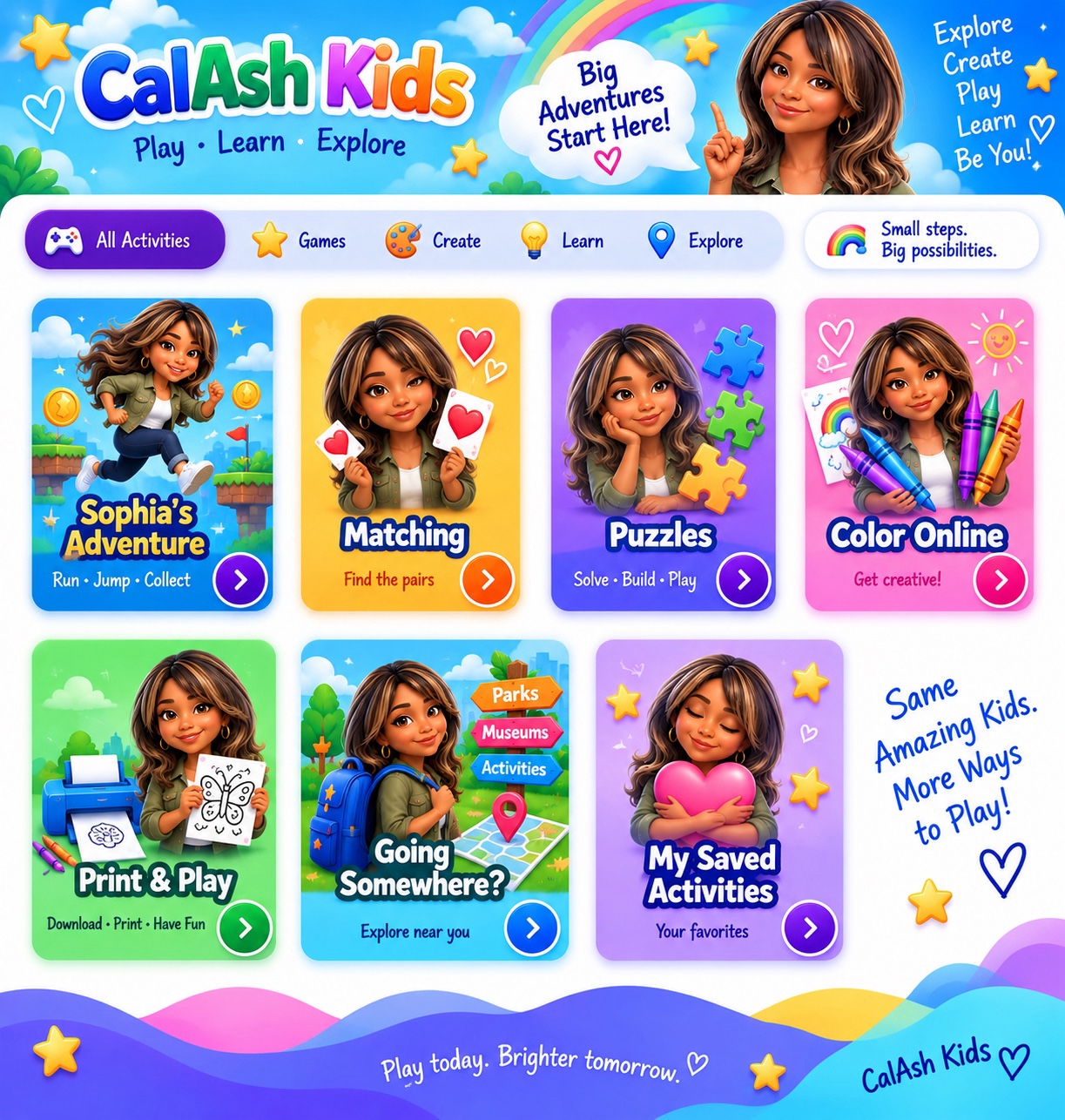 CalAsh Kids — Play, Learn, Explore. Sophia welcomes you: Big Adventures Start Here!